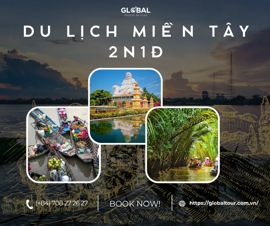 Du lịch miền Tây 2N1Đ: "Hòn Ngọc Xanh" Cồn Sơn - Chợ Nổi Cái Răng - Chùa Vĩnh Tràng