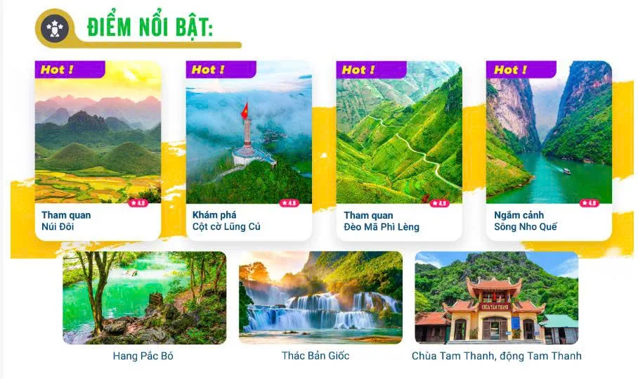 Tour Hà Nội – Hà Giang – Đồng Văn – Mã Pì Lèng – Cao Bằng – Thác Bản Giốc – Lạng Sơn 5N4Đ