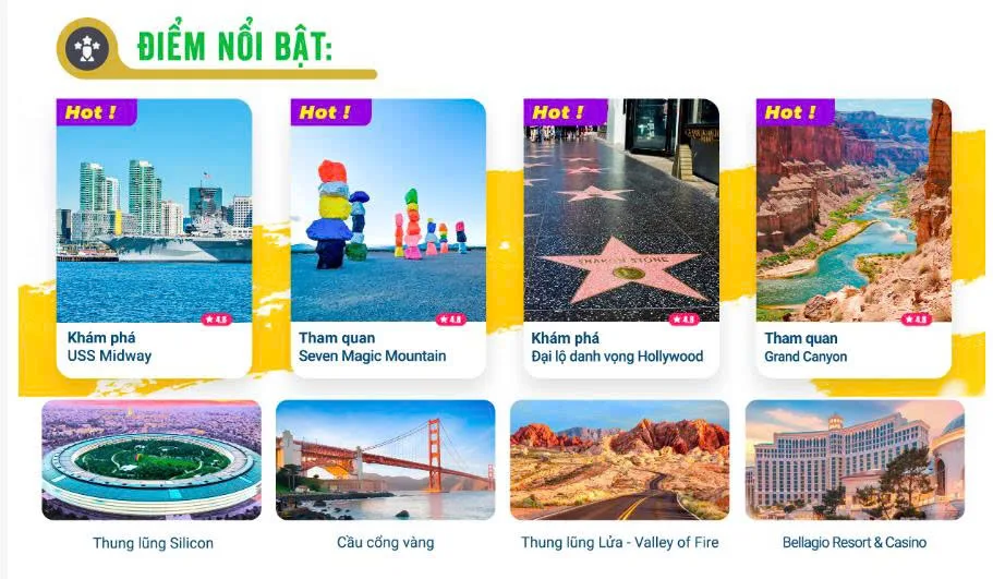 Tour Bờ Tây Mỹ 9N8Đ: San Francisco – Solvang - Los Angeles – Las Vegas – San Diego – Mexico | Hành trình 5 quốc gia, trọn vẹn trải nghiệm