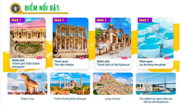Tour Thổ Nhĩ Kỳ 8N7Đ – Bay Tối | Khám phá đất nước “ngã ba lục địa”