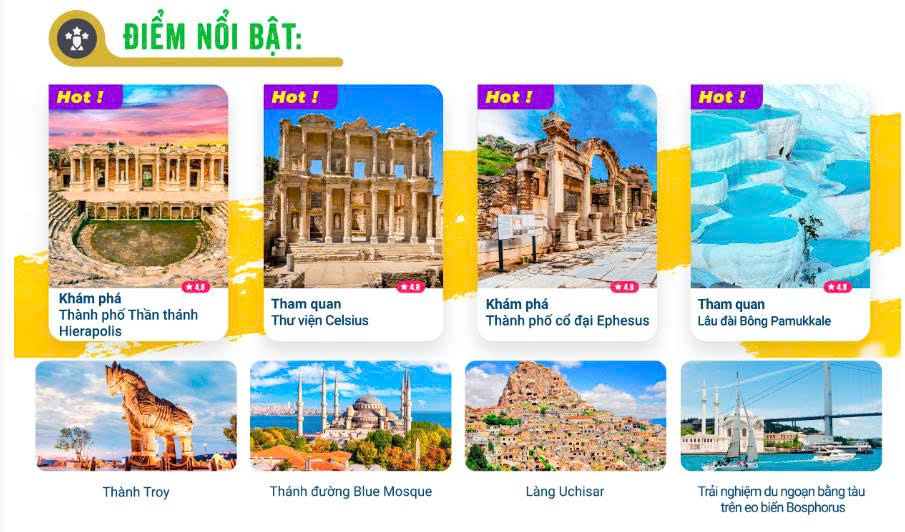 Tour Thổ Nhĩ Kỳ 8N7Đ – Bay Sáng | Hành trình khám phá xứ sở “ngã ba lục địa”